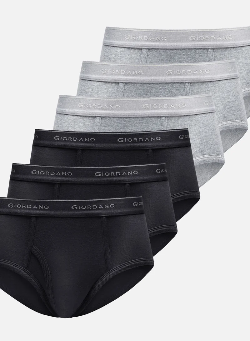 Men’s Classic Cotton Rib Briefs 6‑Pack Essentials